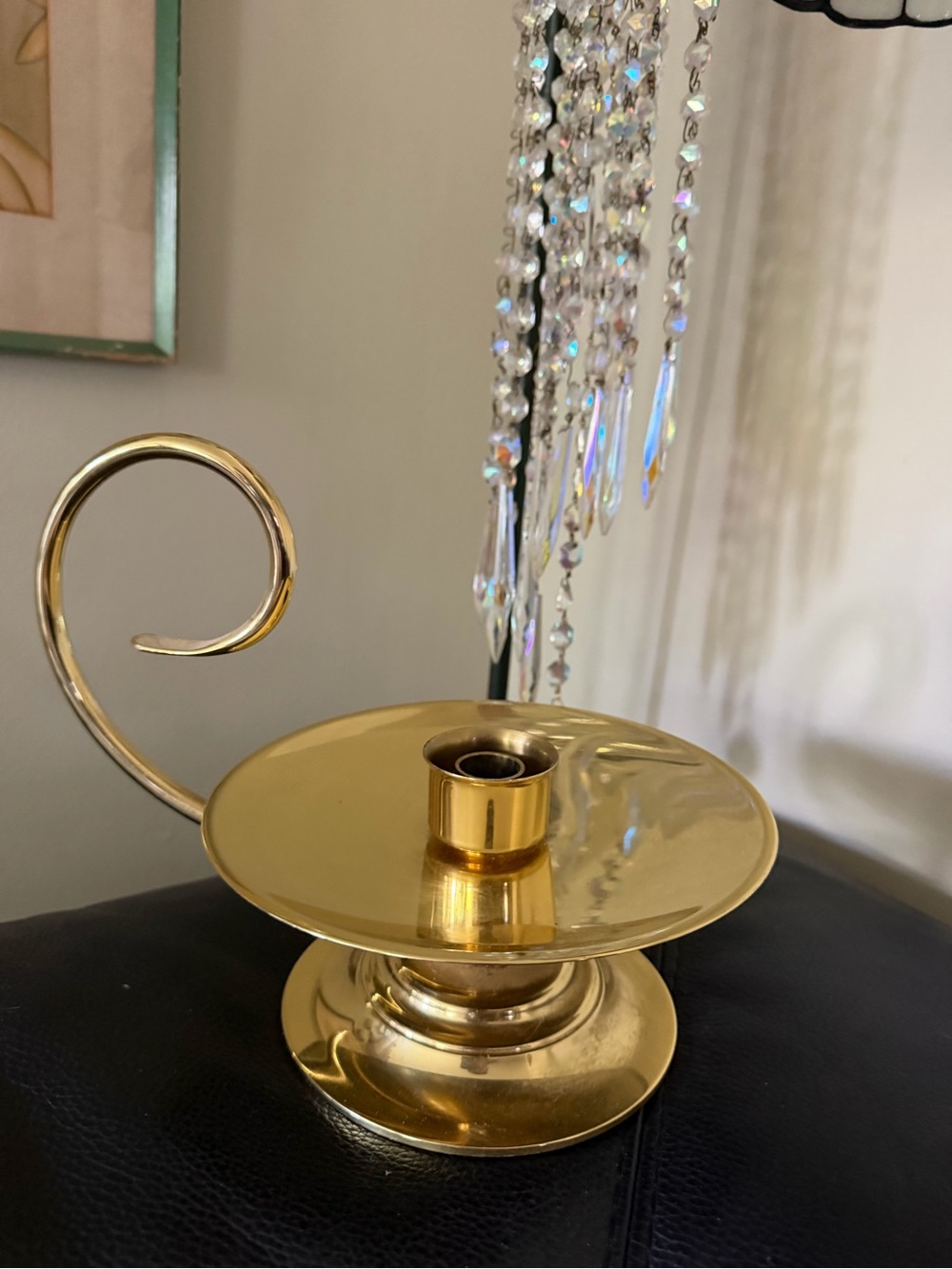 vintage Baldwin forged solid brass chamberstick candle holder